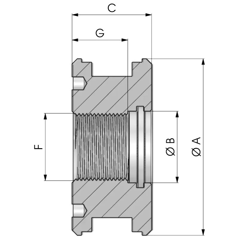 Dugattyú - menetes rajz