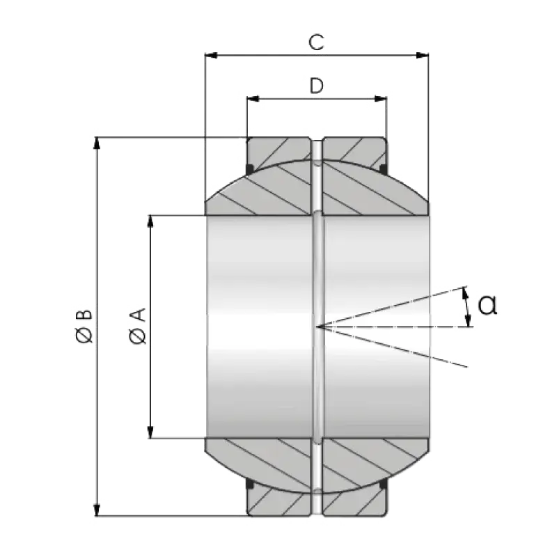 Gömbcsapágy - GE..FO 2RS rajz