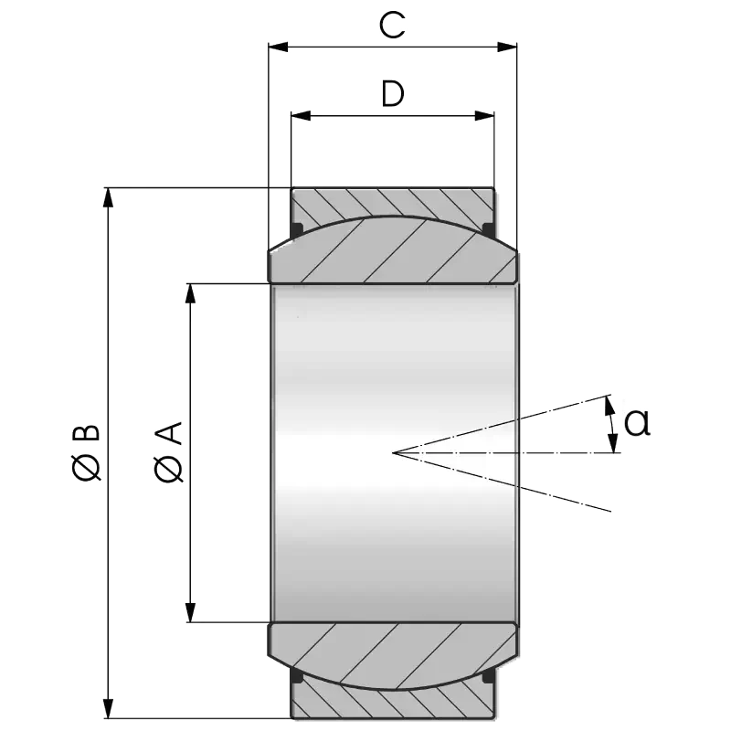 Gömbcsapágy - GE..UK 2RS rajz
