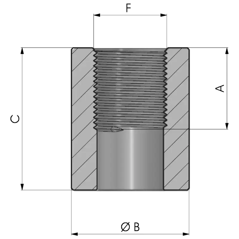 Csonk - hosszú belsőmenetes rajz