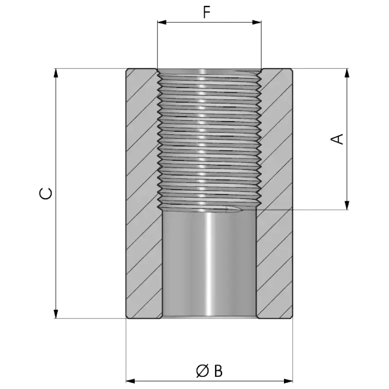 Csonk - hosszú belsőmenetes rajz