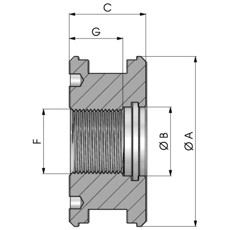 Dugattyú - menetes önzáró rajz