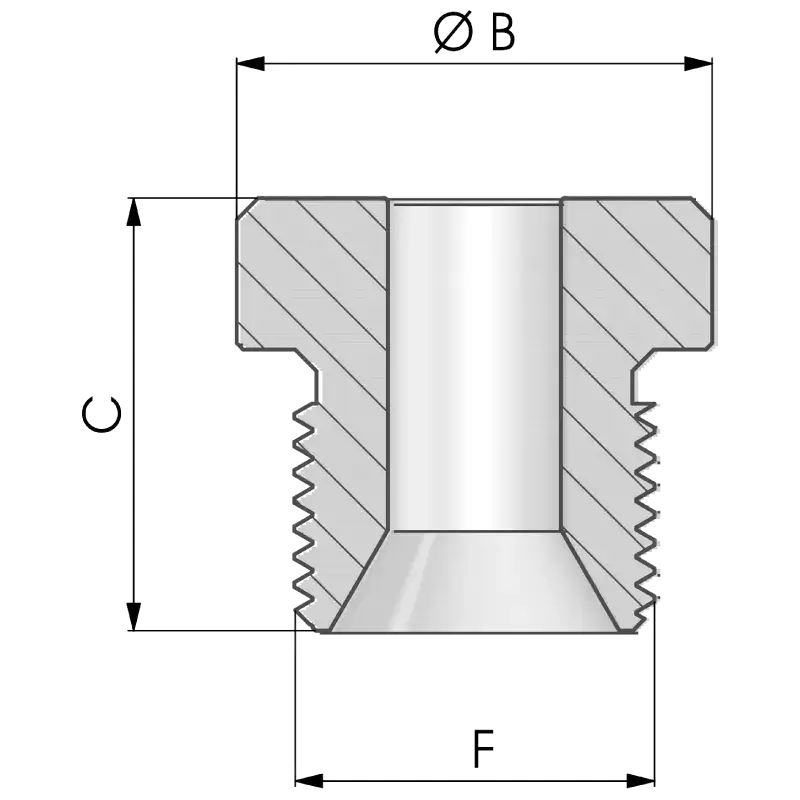 Csonk - rövid külsőmenetes rajz